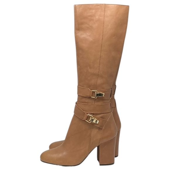 Sam Edelman Fairbank Leather Block Heel Knee High Boots - Picture 13 of 14